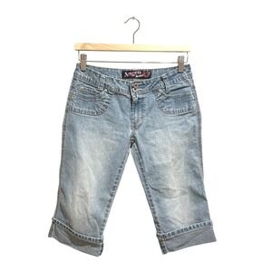 Y2K Angels Jeans Light Wash Capri Pants Cuffed Size 9